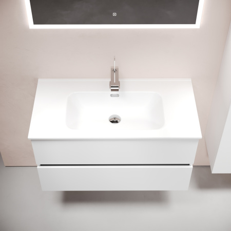 Тумба под раковину Sancos Urban UR90W белый глянец фото