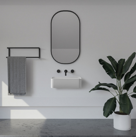 Раковина подвесная Abber Stein AS2626 50x40 белая матовая фото