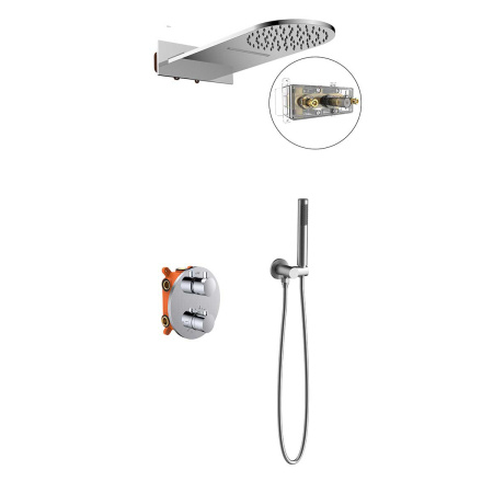 Душевая система скрытого монтажа с термостатом Vincea VSFW-104TCH хром фото