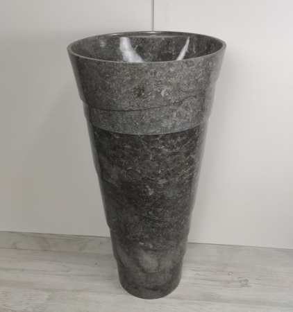 Напольная раковина из мрамора Indo Pedestal Grey Spiral MN-394 фото