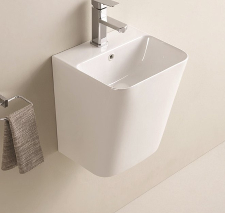 Раковина-моноблок подвесная CeramaLux 500Q 38x44 белая фото