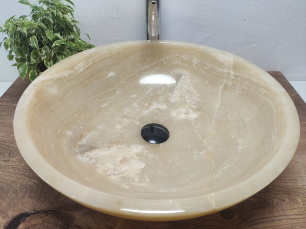 Накладная раковина из оникса Bowl Yellow Big BO-01097 (50*50*15см) фото