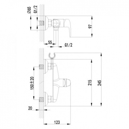 Гигиенический душ со смесителем Lemark Pramen LM3318B фото