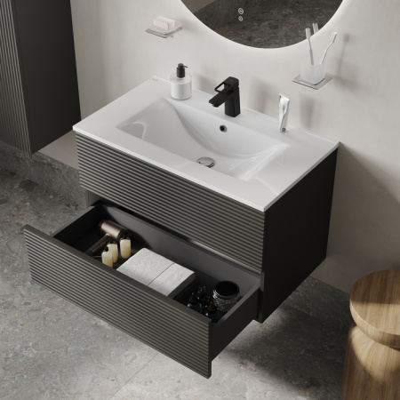 Тумба с раковиной Iddis Bild BIL80G0i95K темно-серая фото