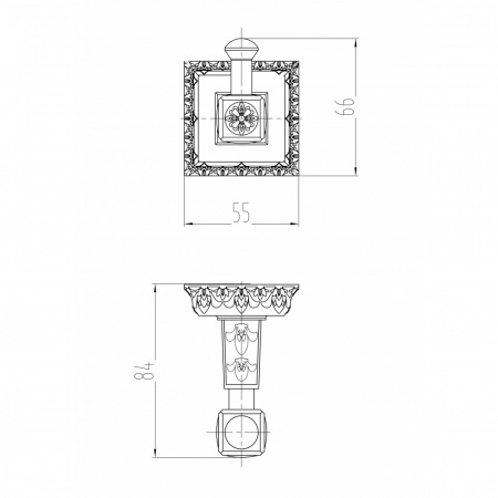 Крючок для ванной одинарный Milacio Alicante MC.915.BR бронза фото