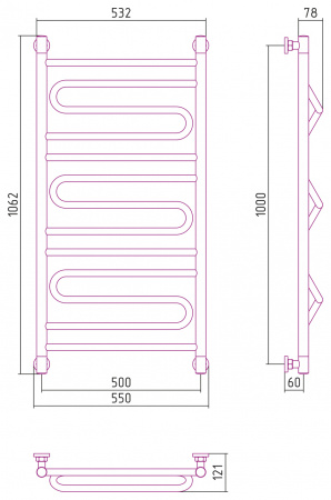Водяной полотенцесушитель Сунержа Элегия+ 100х50 03-0205-1050 золото фото