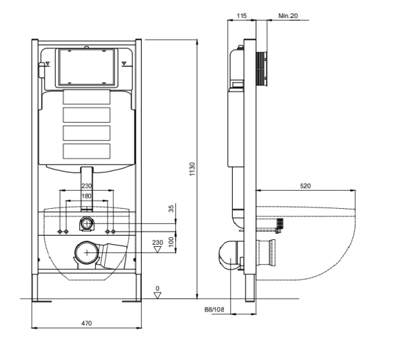 Инсталляция для подвесных унитазов Aquatek Promo 47 INS-0000013 со звукоизоляционной прокладкой фото
