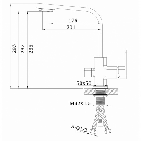 Смеситель для кухни с фильтром для воды Ganzer Stefan GZ 12025A фото