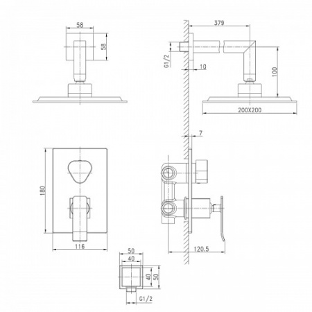 Душевая система скрытого монтажа Lemark Contest LM5829CW фото