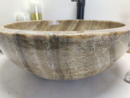 Накладная раковина из оникса Indo Bowl Sunset Medium BO-00017 фото