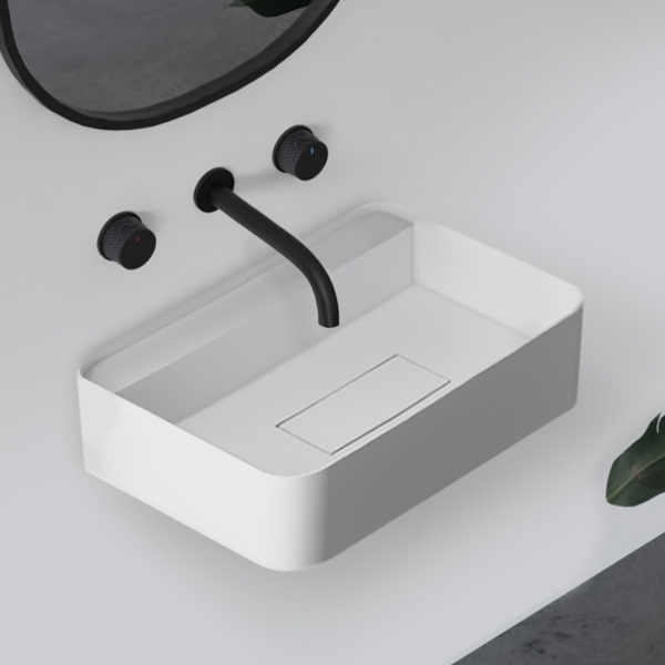 Раковина подвесная Abber Stein AS2626 50x40 белая матовая фото