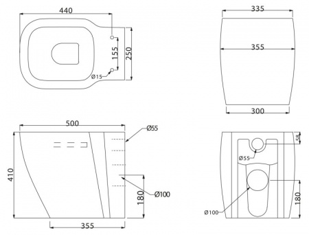 Унитаз приставной BelBagno Aldina BB114CB фото
