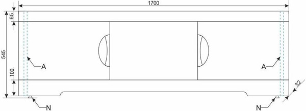 Экран для ванны раздвижной Style Line Глен 170 СС-00000507 фото