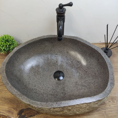 Накладная раковина из речного камня RS01180 (58*46*15) c11 фото