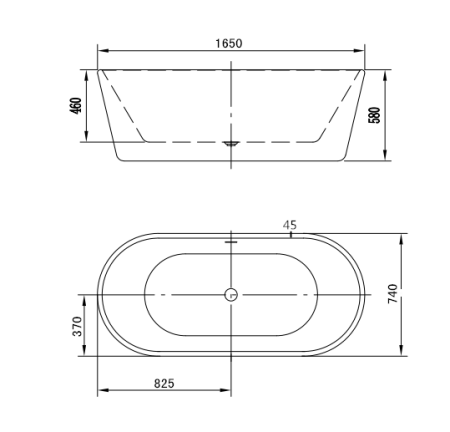 Акриловая ванна Art&Max AM-200-1650-720 165x72 фото