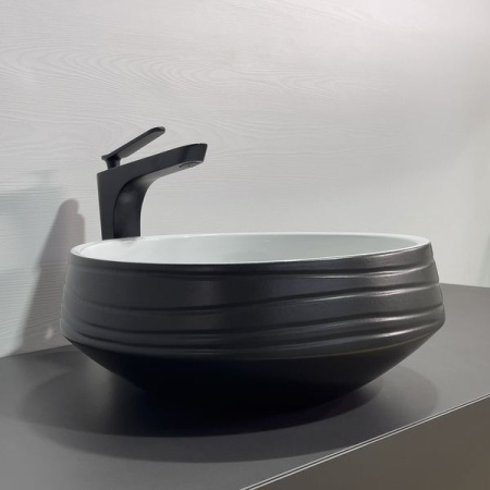 Накладная раковина Comforty J2110 00-00012221 41x41 черный/белый фото