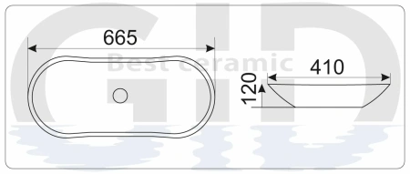 Накладная раковина GID MNC503H012 фото