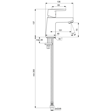 Смеситель для раковины Ideal Standard VITO B0407AA фото