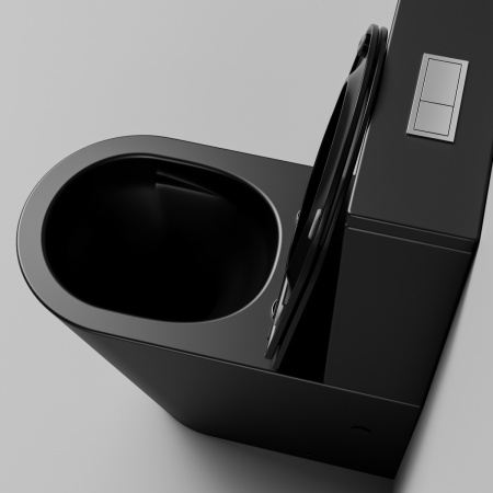 Унитаз напольный Grossman Tornado GR-4458BMSQ с сиденьем, черный матовый фото