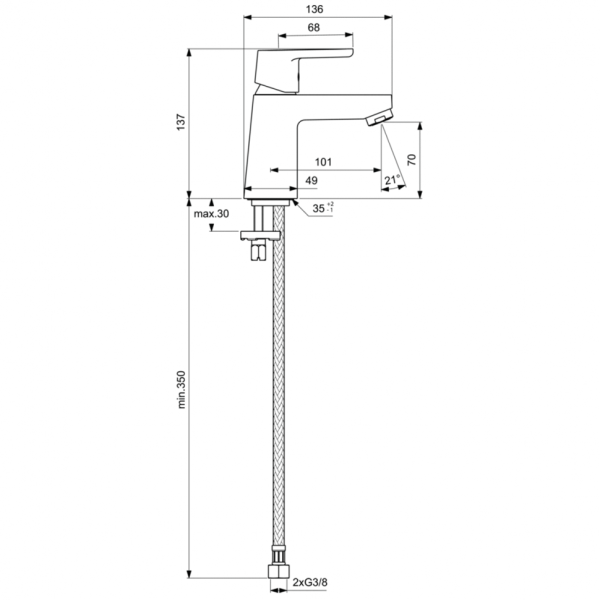 Смеситель для раковины Ideal Standard VITO B0407AA фото