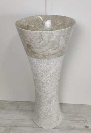 Напольная раковина из мрамора Indo Pedestal Cream/Cream MN-389 фото