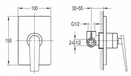 Смеситель для душа Cezares Baden BADEN-DIM-01 фото