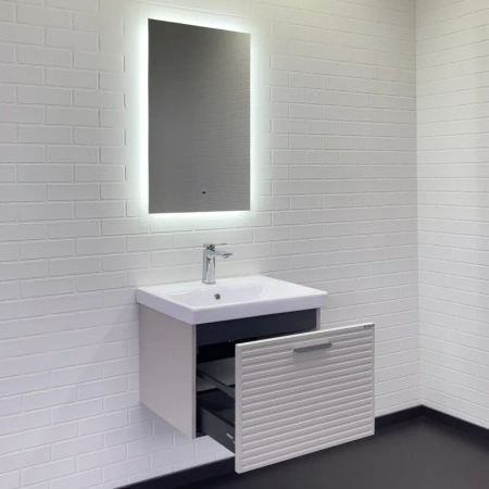 Тумба с раковиной Comfortу Касабланка 00-00019249CF серый шелк фото