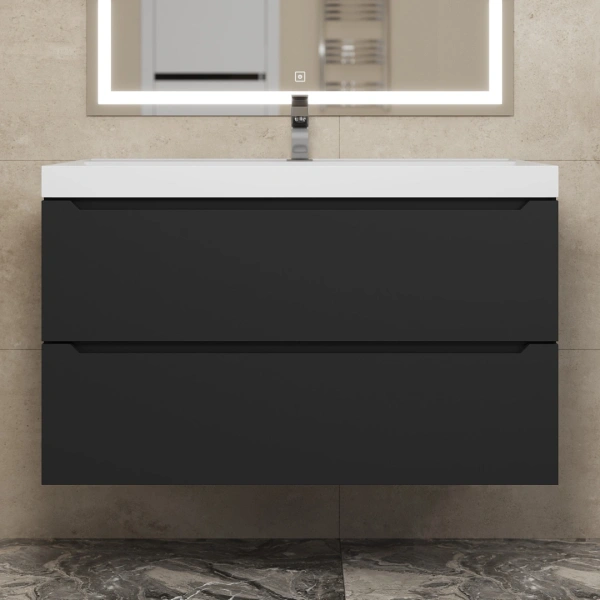 Тумба под раковину Uperwood Tanos 90 291020233 черная матовая фото