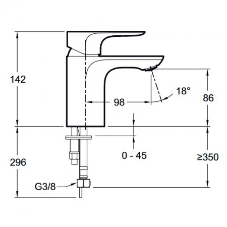 Смеситель для раковины Jacob Delafon Aleo E72277-4-CP фото