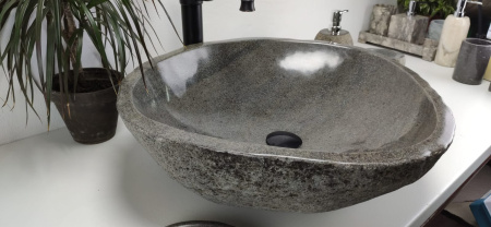 Накладная раковина из речного камня RS0849 (60*52*15) фото