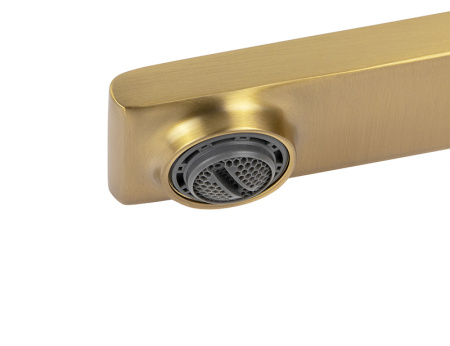 Высокий смеситель для раковины Kaiser Serio 05411-3 шлифованное золото фото