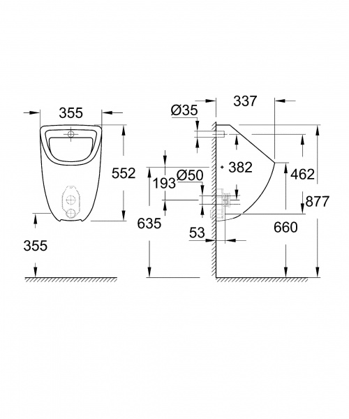 Писсуар Grohe Bau Ceramic 39438000 фото