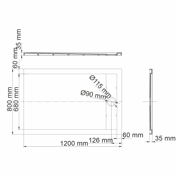 Поддон для душа WasserKRAFT Wiese 84T06 120x80 серый матовый фото