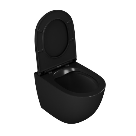 Подвесной унитаз без ободка D&K Matrix DT1396025 черный матовый фото