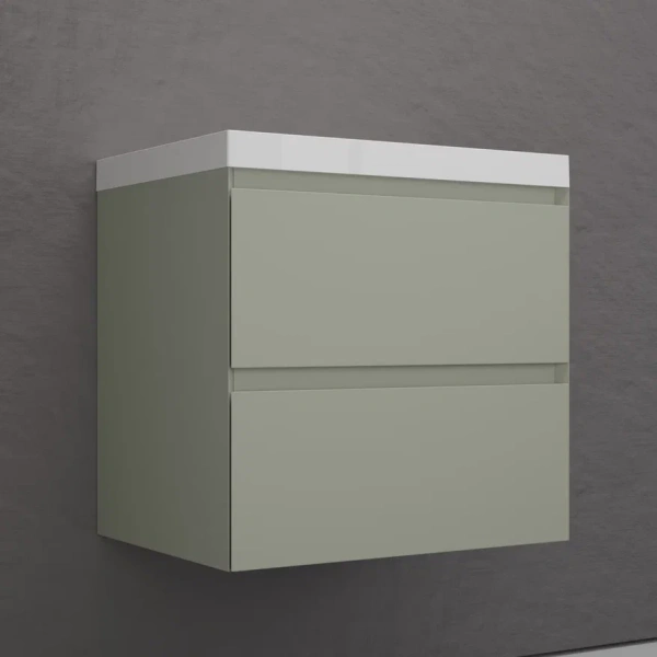 Тумба подвесная под раковину Style Line Манхэттен 60 ЛС-00002367 олива фото