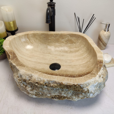 Накладная раковина из оникса Erozy BL EO-00692 (56*45*15см) фото