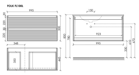 Тумба под раковину Sancos Folk FL100LGS Grey soft фото