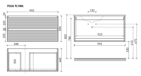 Тумба под раковину Sancos Folk FL100LCP капучино фото