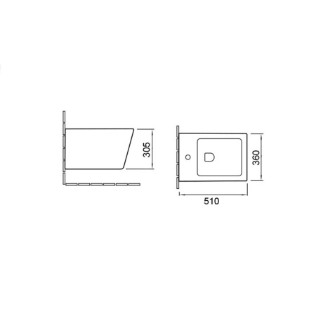 Биде подвесное Q-Line VB1-12G1B фото