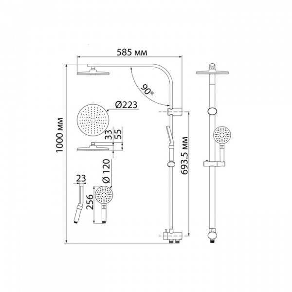 Душевая система (стойка) Iddis Swipe SWI3F97i76 фото