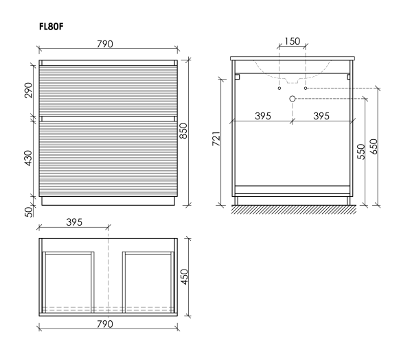 Тумба под раковину Sancos Folk Floor FL80FGS Grey soft фото