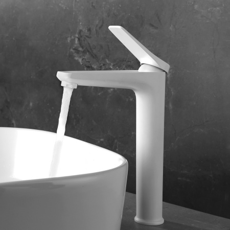 Высокий смеситель для раковины Lemark Bronx LM3709MW с донным клапаном фото