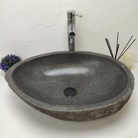 Накладная раковина из речного камня RS01181 (56*41*15) фото