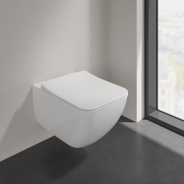 Подвесной унитаз безободковый Villeroy & Boch Venticello 4611RL01 с сиденьем фото