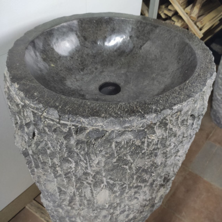 Раковина напольная из мрамора Black MN-01497 (57*57*90) фото