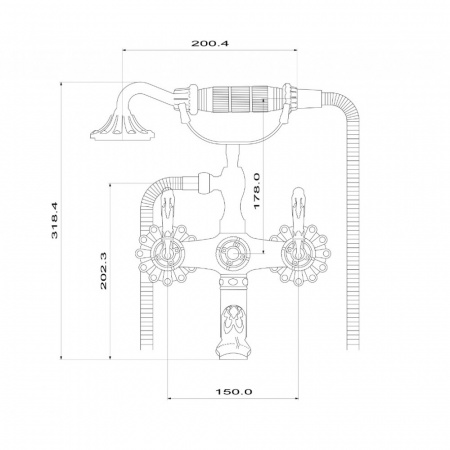 Смеситель для ванны с душем Milacio Carletta MC.303.BR бронза фото