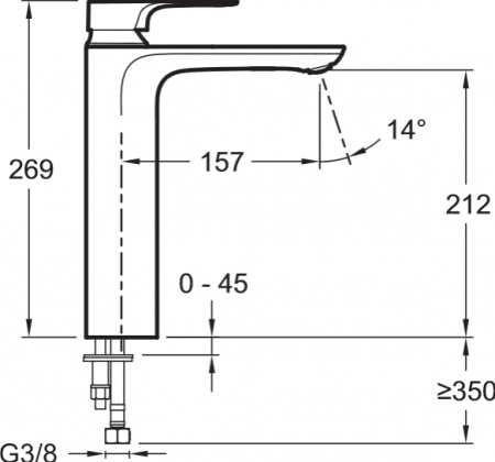 Высокий смеситель для раковины Jacob Delafon Aleo+ E72336-CP фото