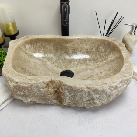 Накладная раковина из оникса Erozy Yellow EO-00728 (56*37*15см) фото