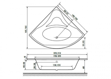Акриловая ванна Excellent Glamour 150x150 WAEX.GLA15WH фото