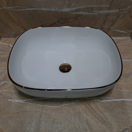 Накладная раковина CeramaLux NC D1302H011-1 50,5х40,5 золото фото